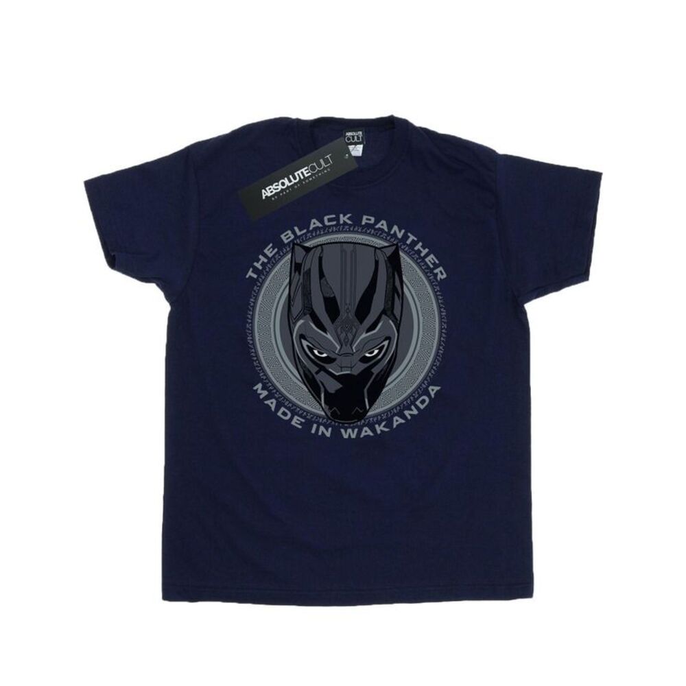 Black Panther Mens Made in Wakanda Cotton T-Shirt / Navy Blue